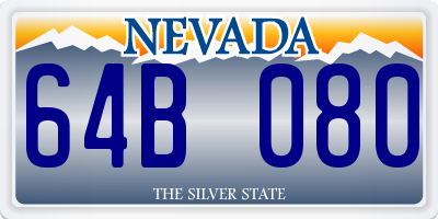 NV license plate 64B080