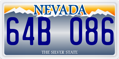 NV license plate 64B086