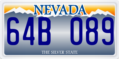 NV license plate 64B089