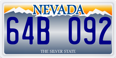 NV license plate 64B092