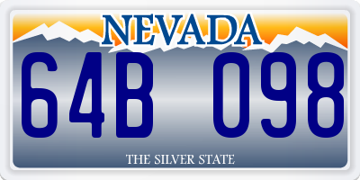 NV license plate 64B098