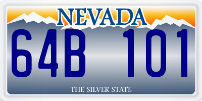 NV license plate 64B101