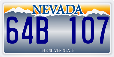 NV license plate 64B107