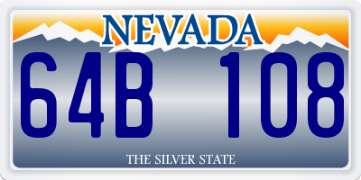 NV license plate 64B108