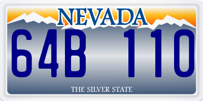 NV license plate 64B110