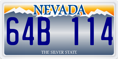NV license plate 64B114
