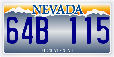 NV license plate 64B115