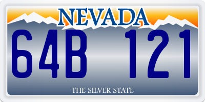NV license plate 64B121