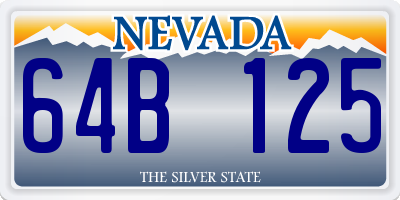 NV license plate 64B125