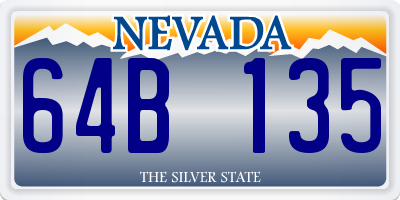 NV license plate 64B135