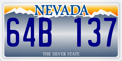NV license plate 64B137