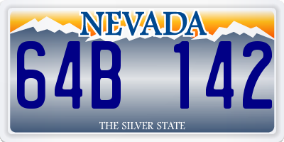 NV license plate 64B142