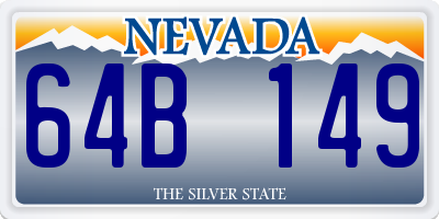 NV license plate 64B149