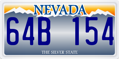 NV license plate 64B154