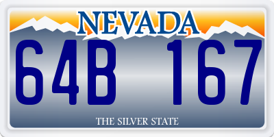 NV license plate 64B167