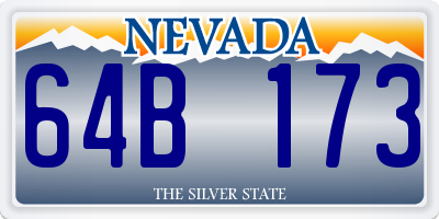 NV license plate 64B173