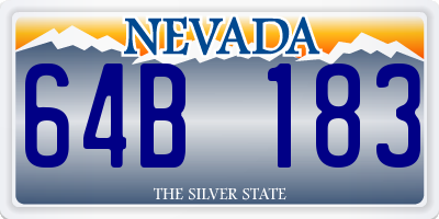 NV license plate 64B183