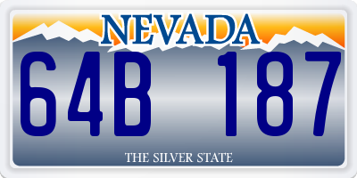 NV license plate 64B187