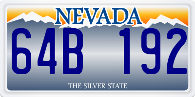 NV license plate 64B192