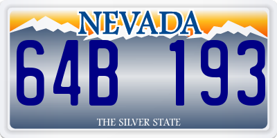 NV license plate 64B193