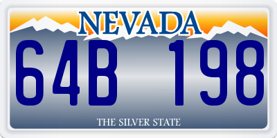 NV license plate 64B198