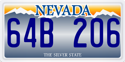 NV license plate 64B206