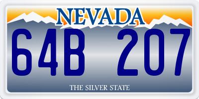 NV license plate 64B207