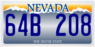NV license plate 64B208