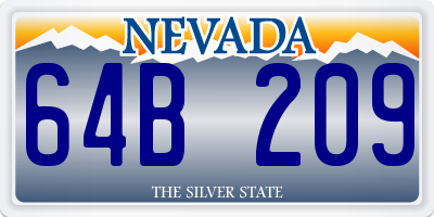 NV license plate 64B209