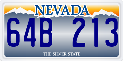 NV license plate 64B213