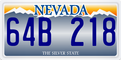NV license plate 64B218