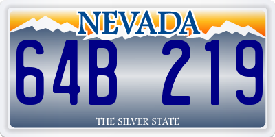 NV license plate 64B219