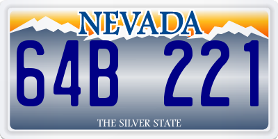 NV license plate 64B221