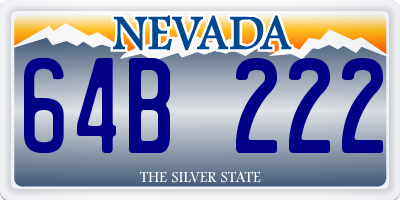 NV license plate 64B222