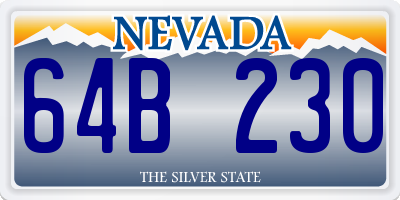 NV license plate 64B230