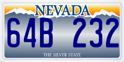NV license plate 64B232