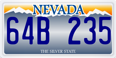 NV license plate 64B235