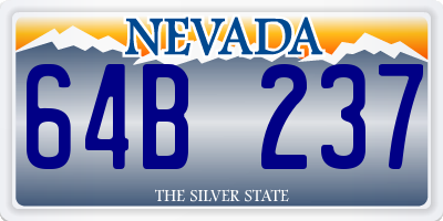 NV license plate 64B237