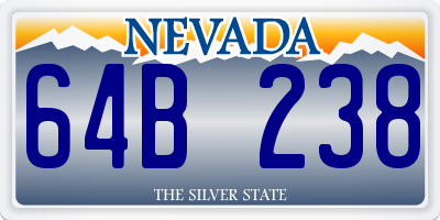NV license plate 64B238