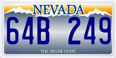 NV license plate 64B249