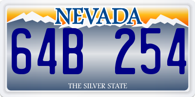 NV license plate 64B254