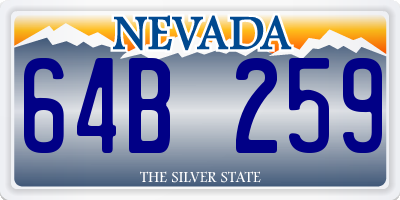 NV license plate 64B259