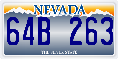 NV license plate 64B263