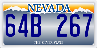 NV license plate 64B267