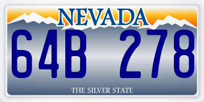 NV license plate 64B278