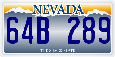 NV license plate 64B289