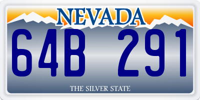 NV license plate 64B291