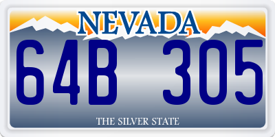 NV license plate 64B305