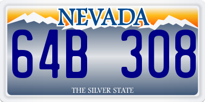 NV license plate 64B308