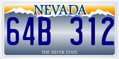 NV license plate 64B312